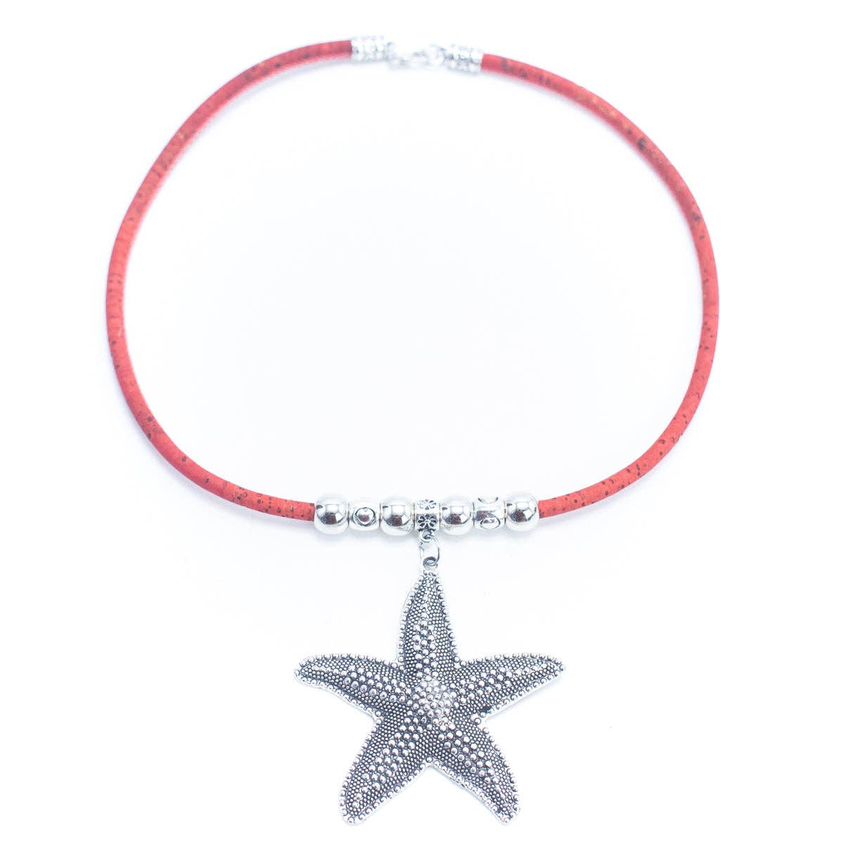 5MM Natural Cork with Flowers Handmade Necklace