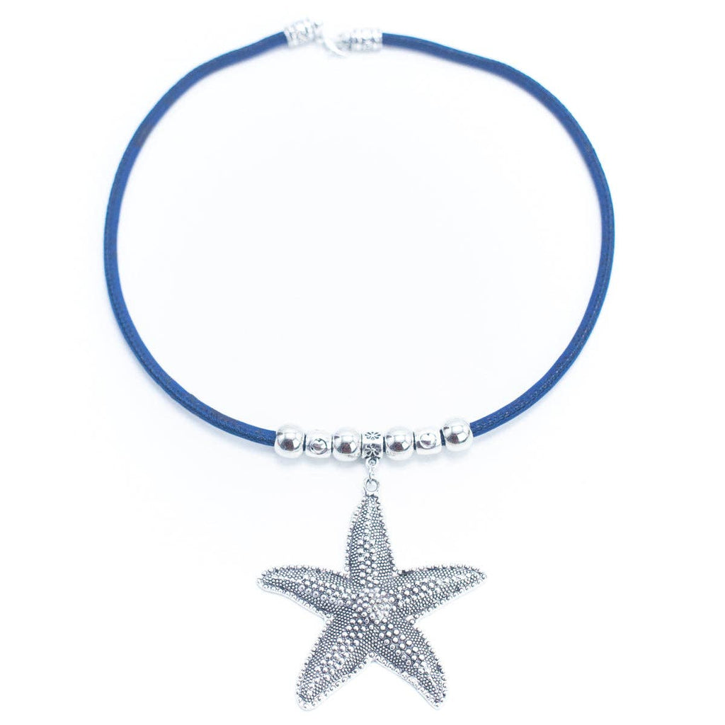 5MM Natural Cork with Flowers Handmade Necklace