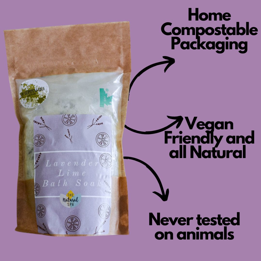 225g Lavender and Lime Bath Soak - Compostable pouch-3