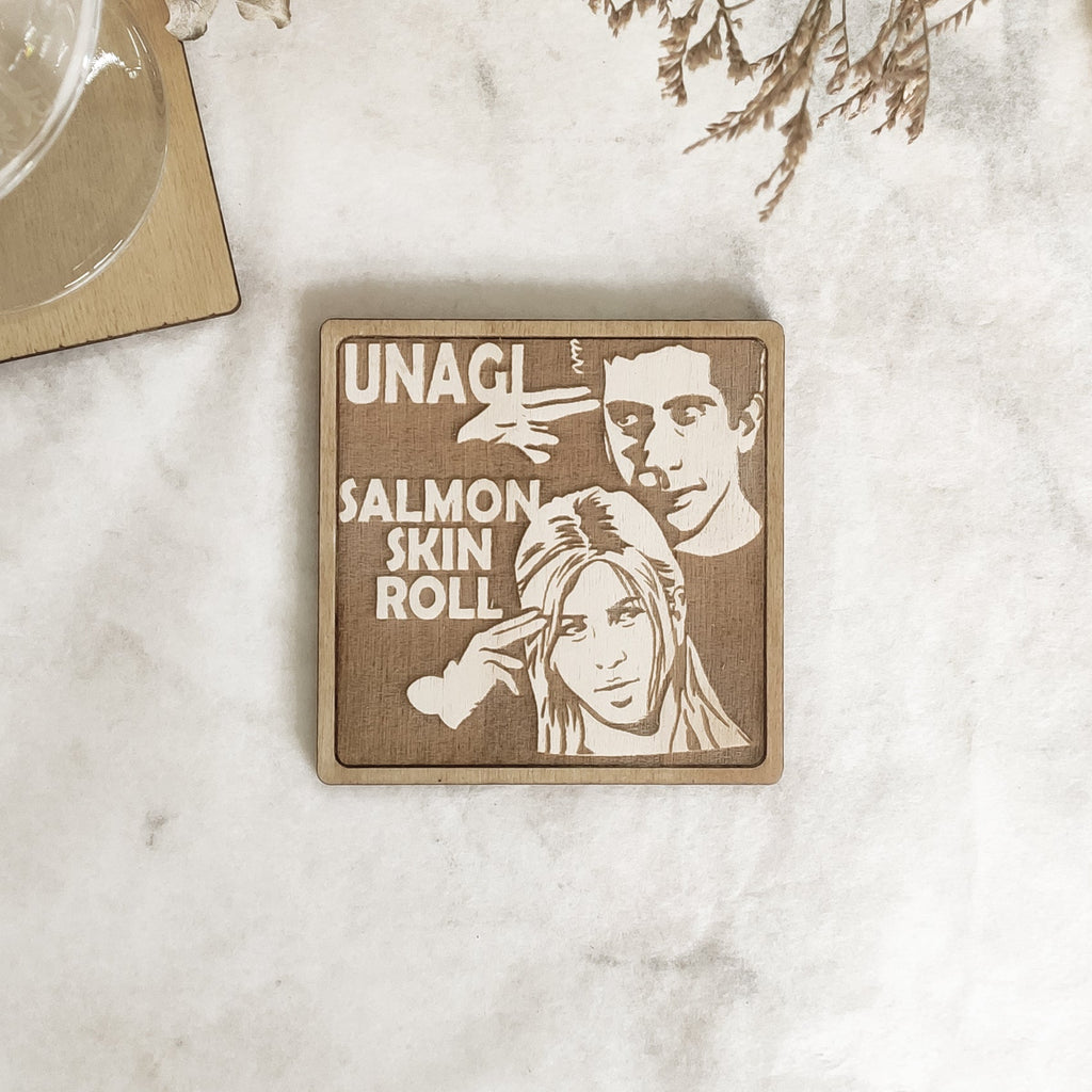 Set of 6 Friends Wooden Coasters - Handmade Gift - Housewarming - Wood Kitchenware