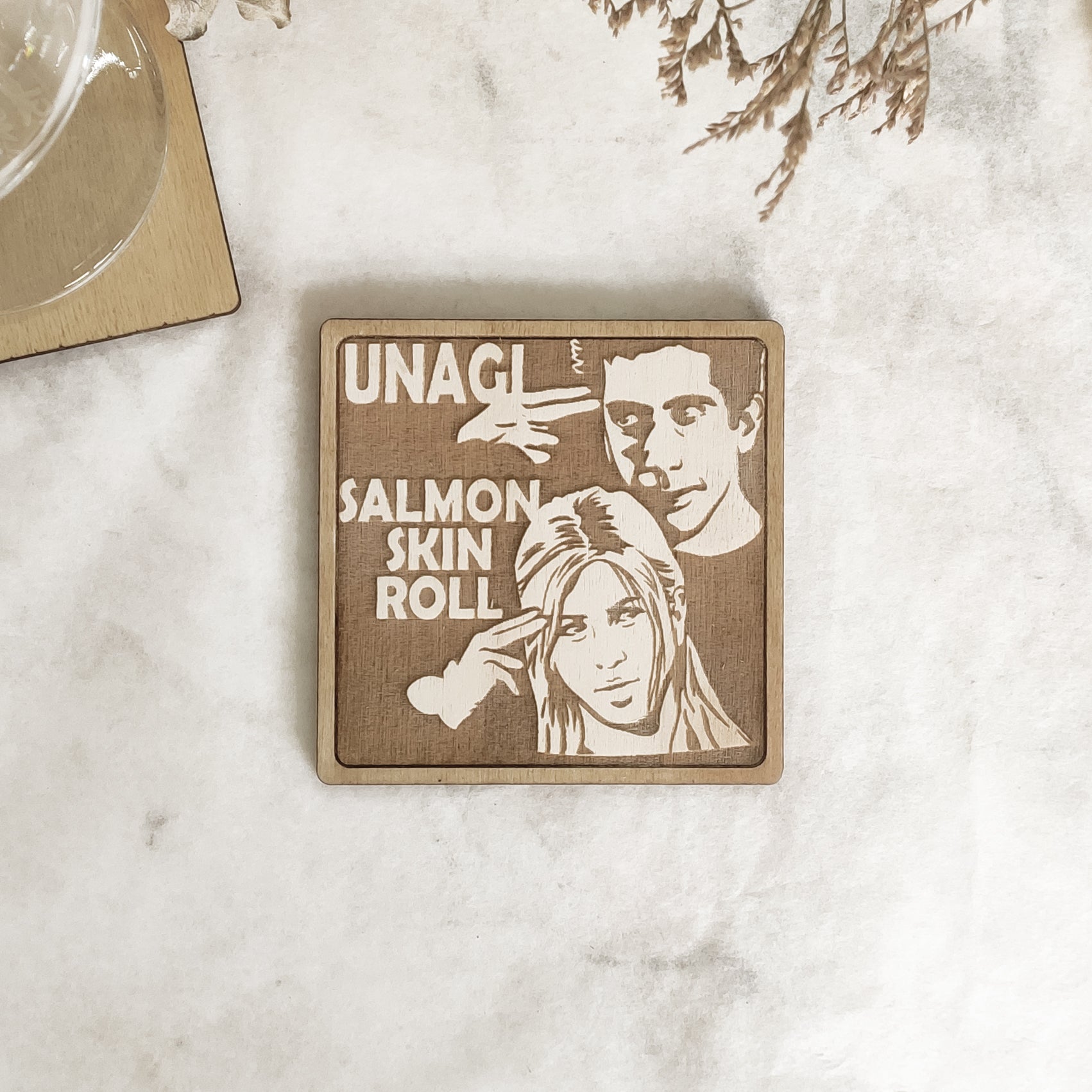 Set of 6 Friends Wooden Coasters - Handmade Gift - Housewarming - Wood Kitchenware