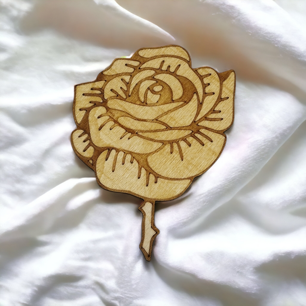 Set of 6 Flowers Wooden Coasters - Handmade Gift - Housewarming - Wood Kitchenware - Nature