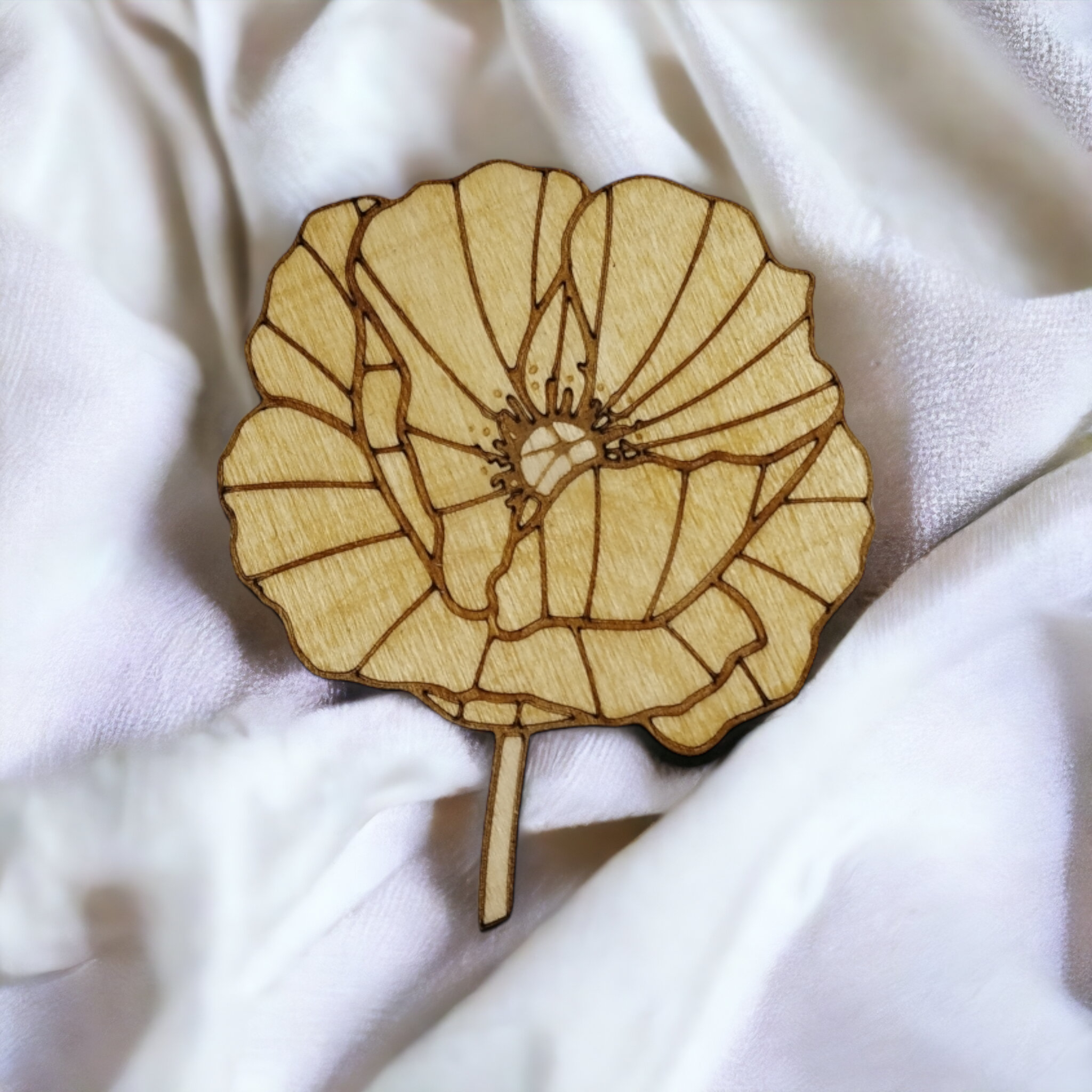 Set of 6 Flowers Wooden Coasters - Handmade Gift - Housewarming - Wood Kitchenware - Nature