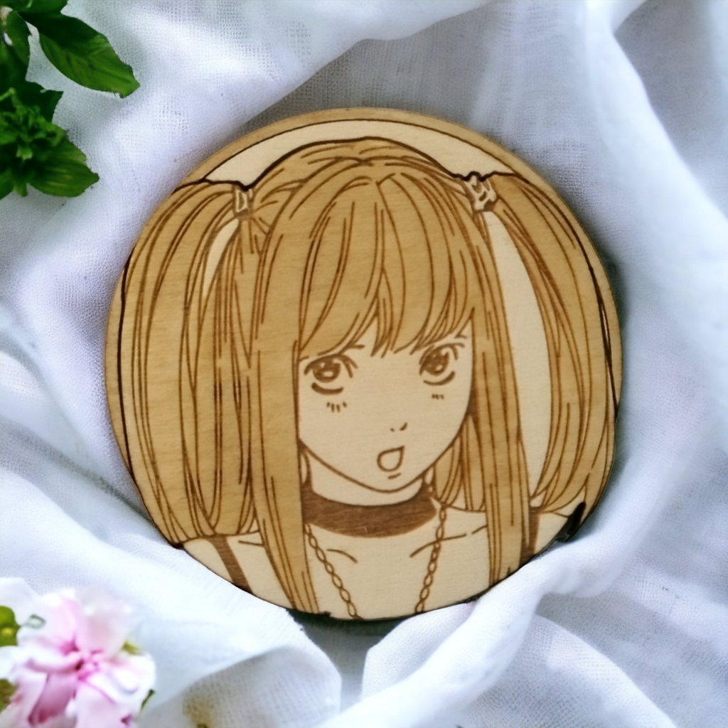 Set of 6 Empowering Women of Anime Wooden Coasters - Handmade Gift - Housewarming - Wood Kitchenware