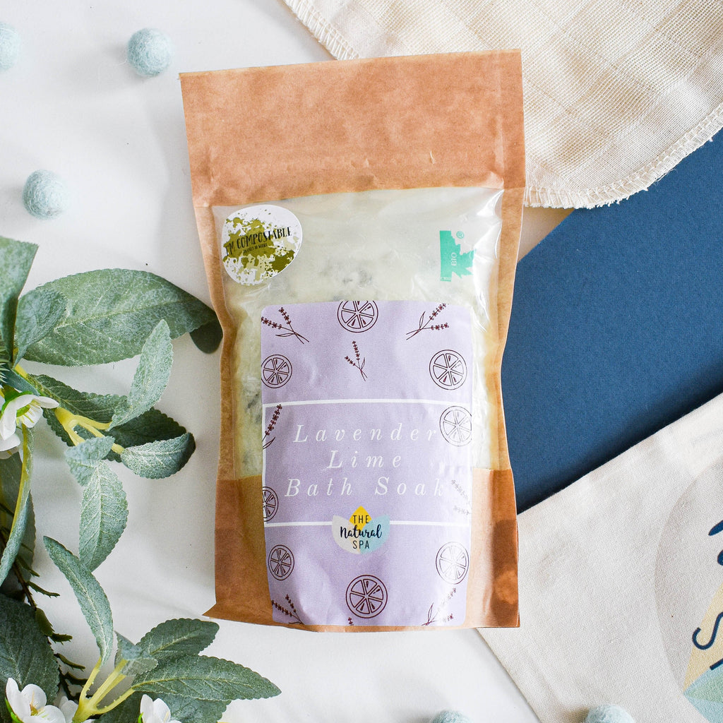 225g Lavender and Lime Bath Soak - Compostable pouch-0