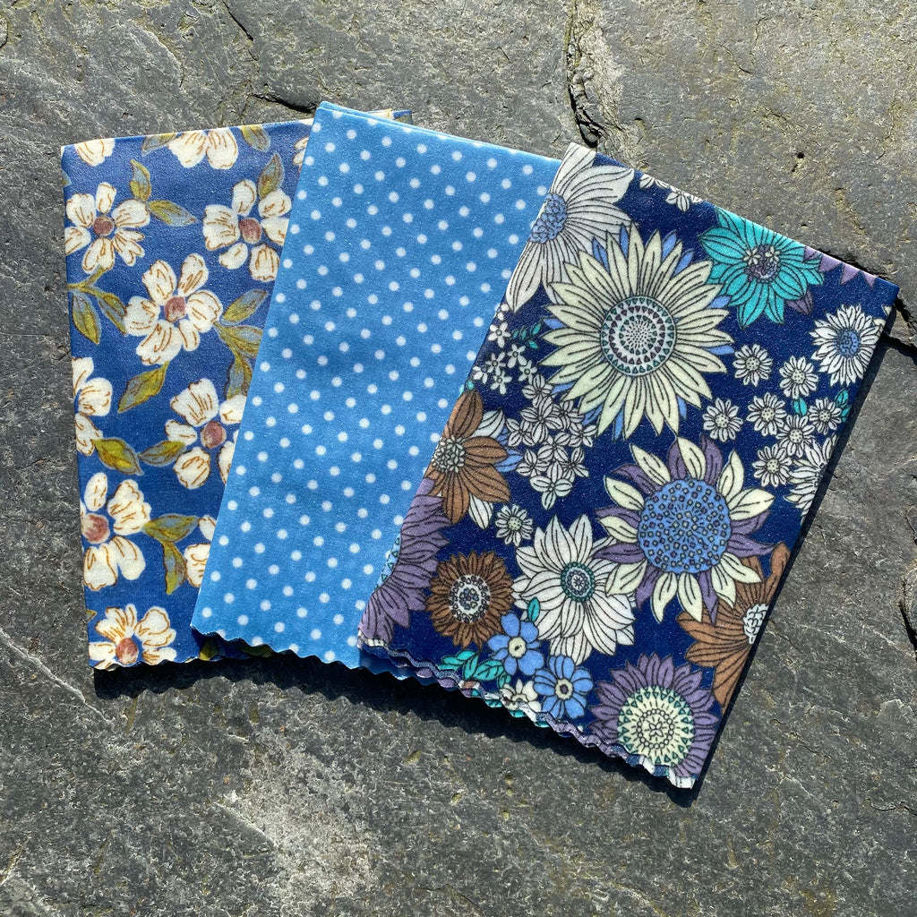 Blue Sunflower- Eco Friendly Beeswax Wrap