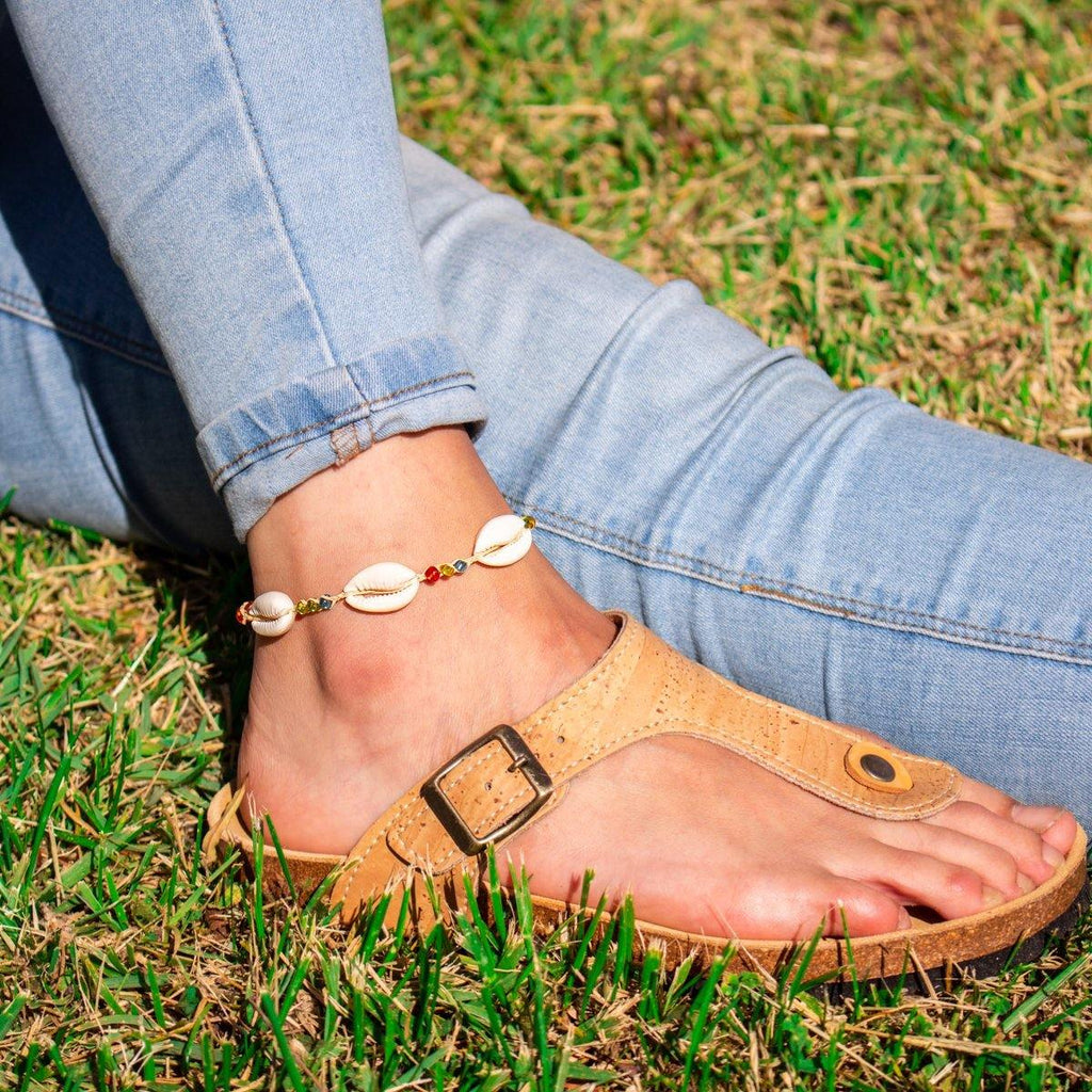 Handmade cork leather anklets BR-414