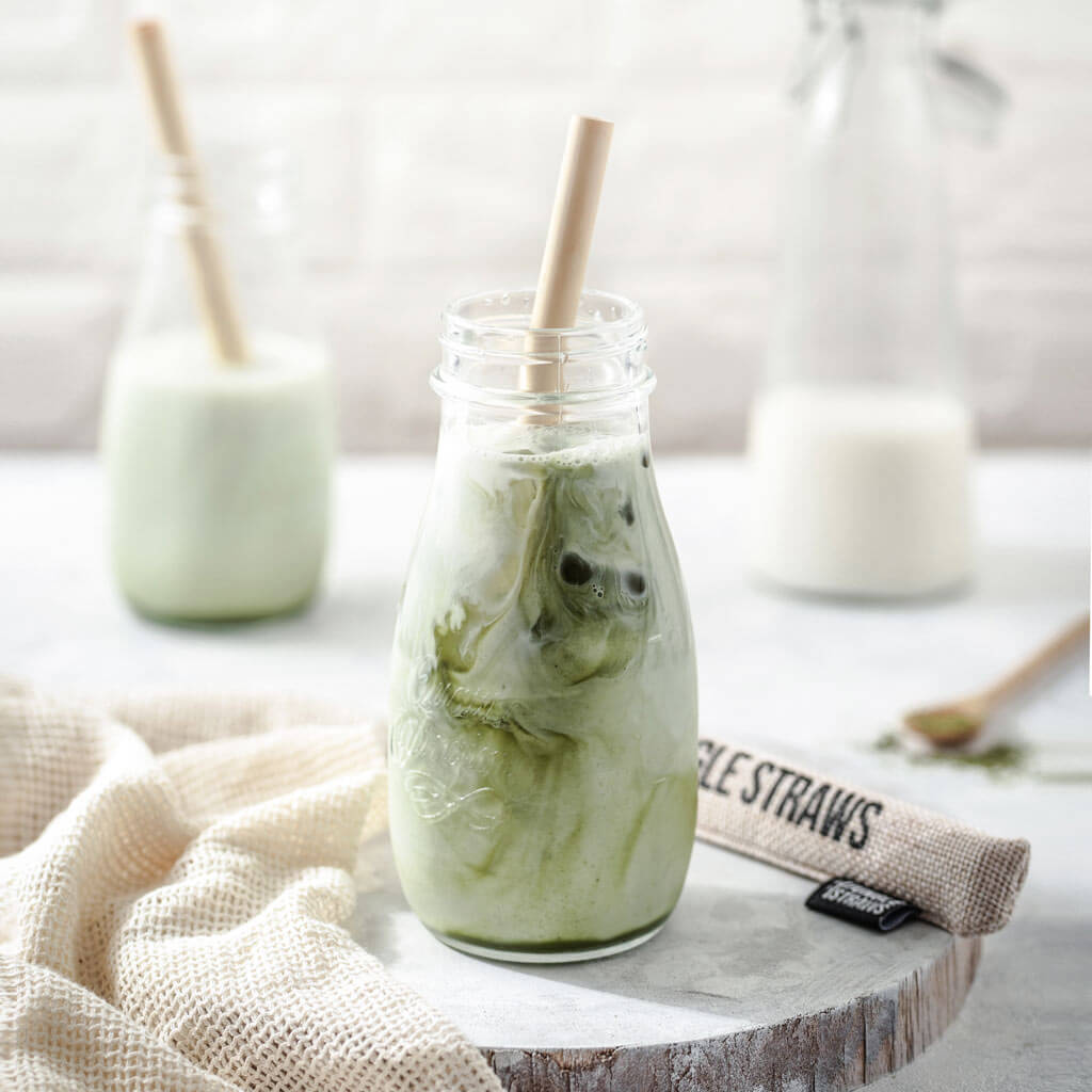 Reusable Bamboo Drinking Straws w/ Natural Jute Bag (Pack of 6)