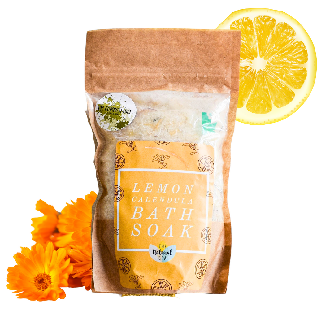 225g Lemon and Calendula Bath Soak - Compostable pouch-1