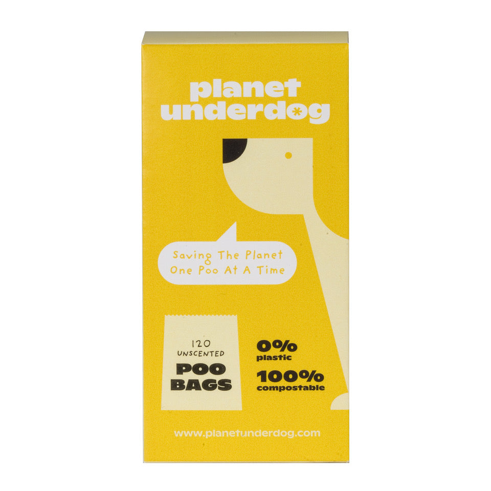60 Planet Underdog Compostable Dog Poop Bags - Yellow Box