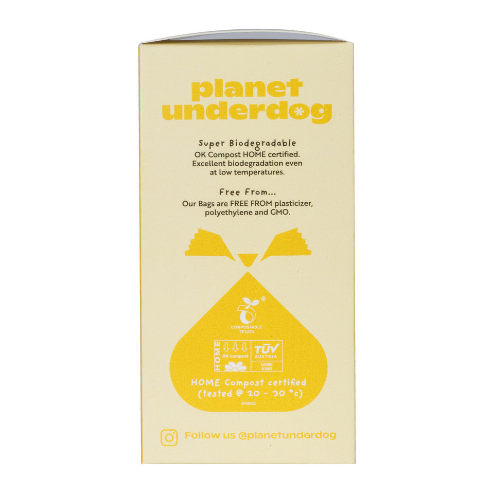 60 Planet Underdog Compostable Dog Poop Bags - Yellow Box