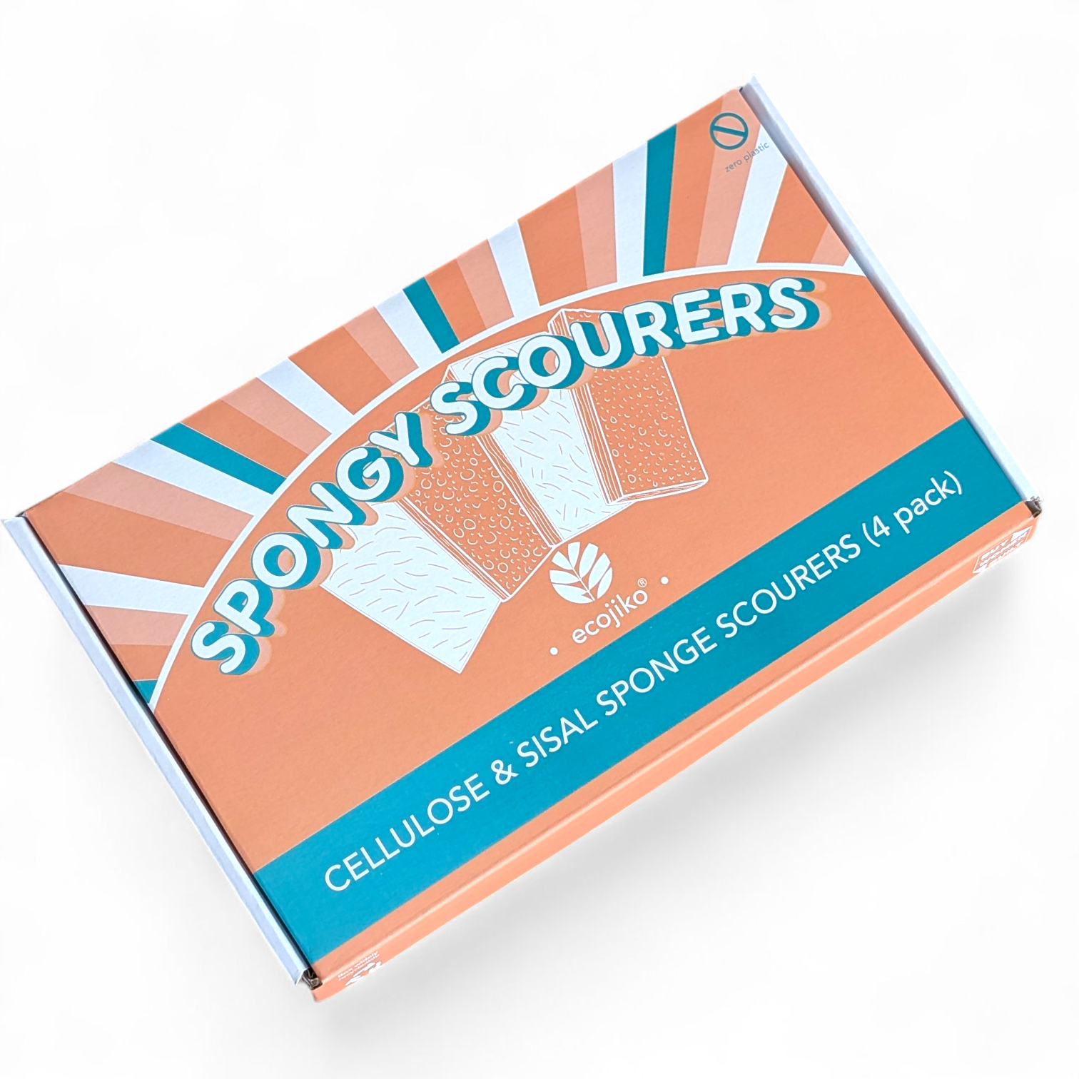 Eco Sponge Scourers | Plastic Free Kitchen Washing Up Sponge Scourers (4 pack)