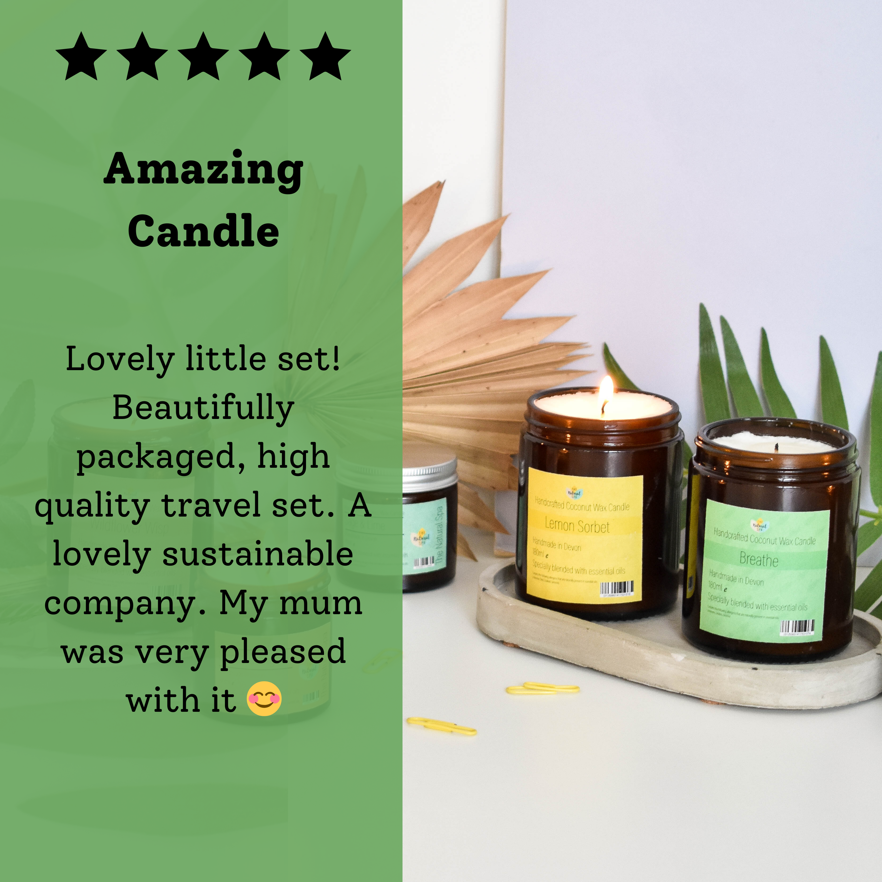 Breathe hand poured coconut wax candle - 2 size options-4