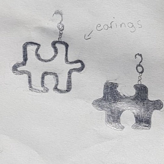 Jigsaw Recycled Skateboard Earrings