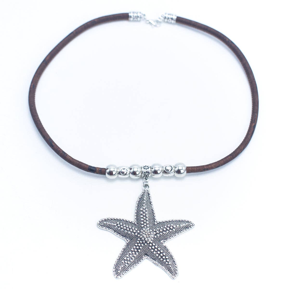 5MM Natural Cork with Flowers Handmade Necklace