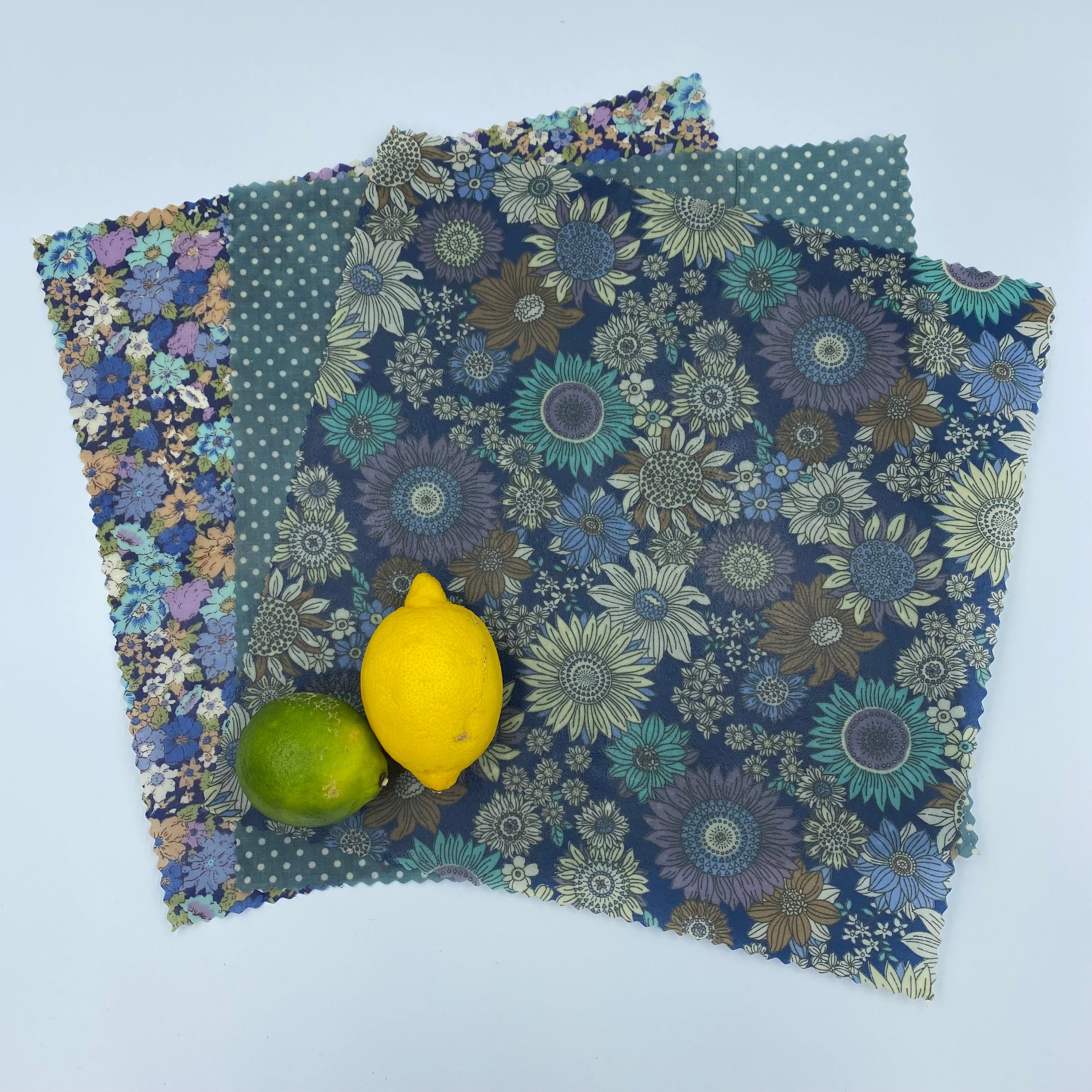 Blue Sunflower- Eco Friendly Beeswax Wrap