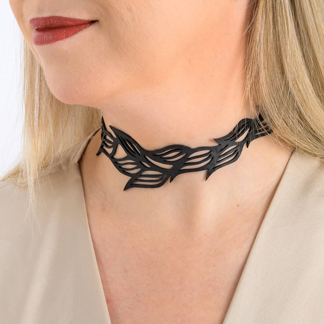 Jasmine Recycled Rubber Choker Necklace Eco-Friendly
