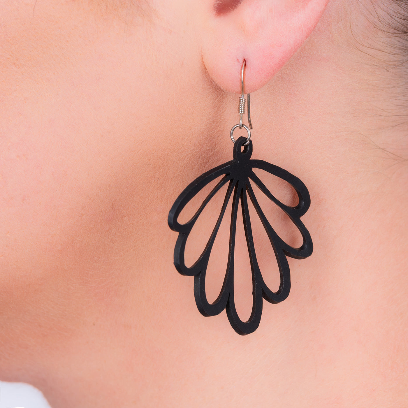 Shell Recycled Rubber Earrings Eco-Friendly Design