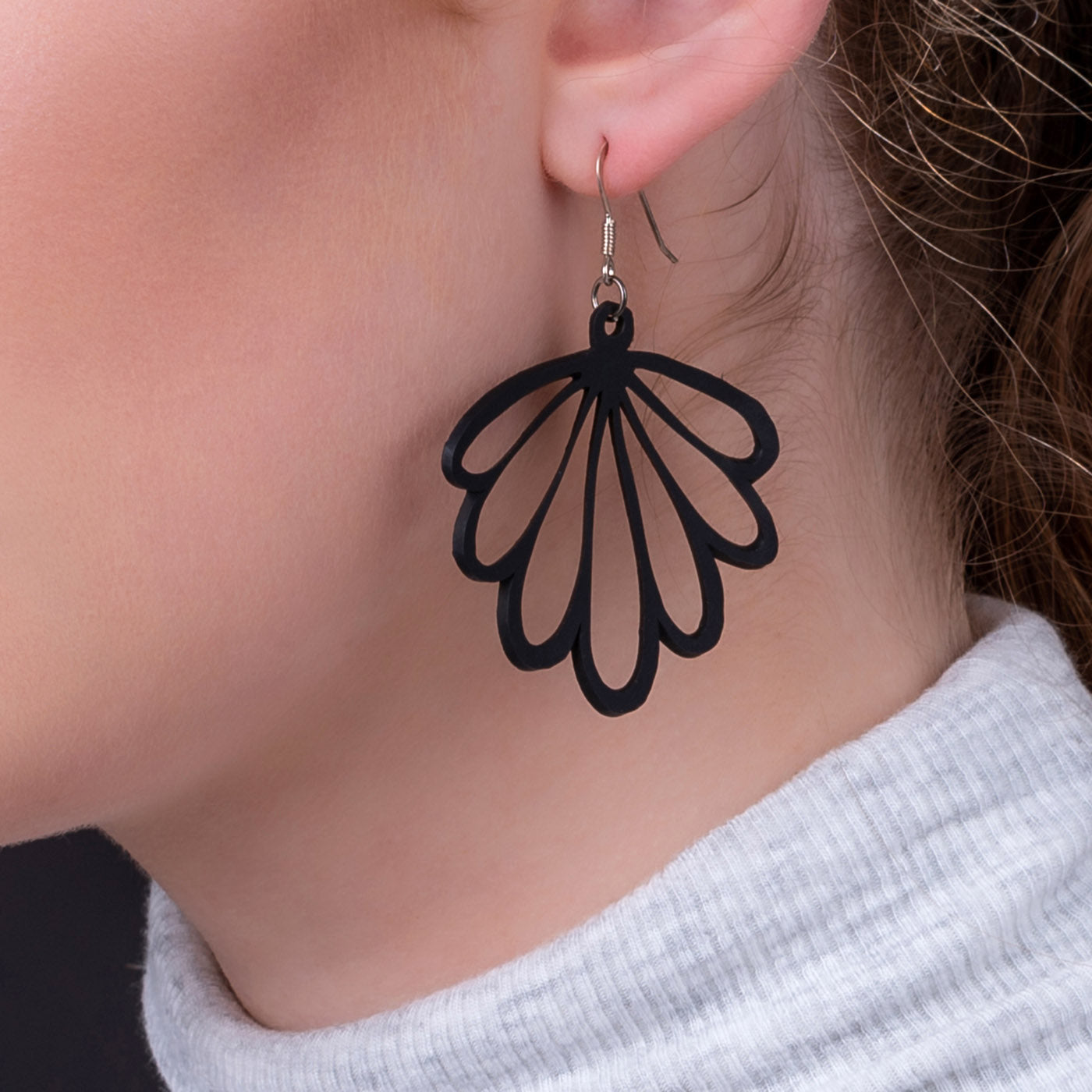 Shell Recycled Rubber Earrings Eco-Friendly Design