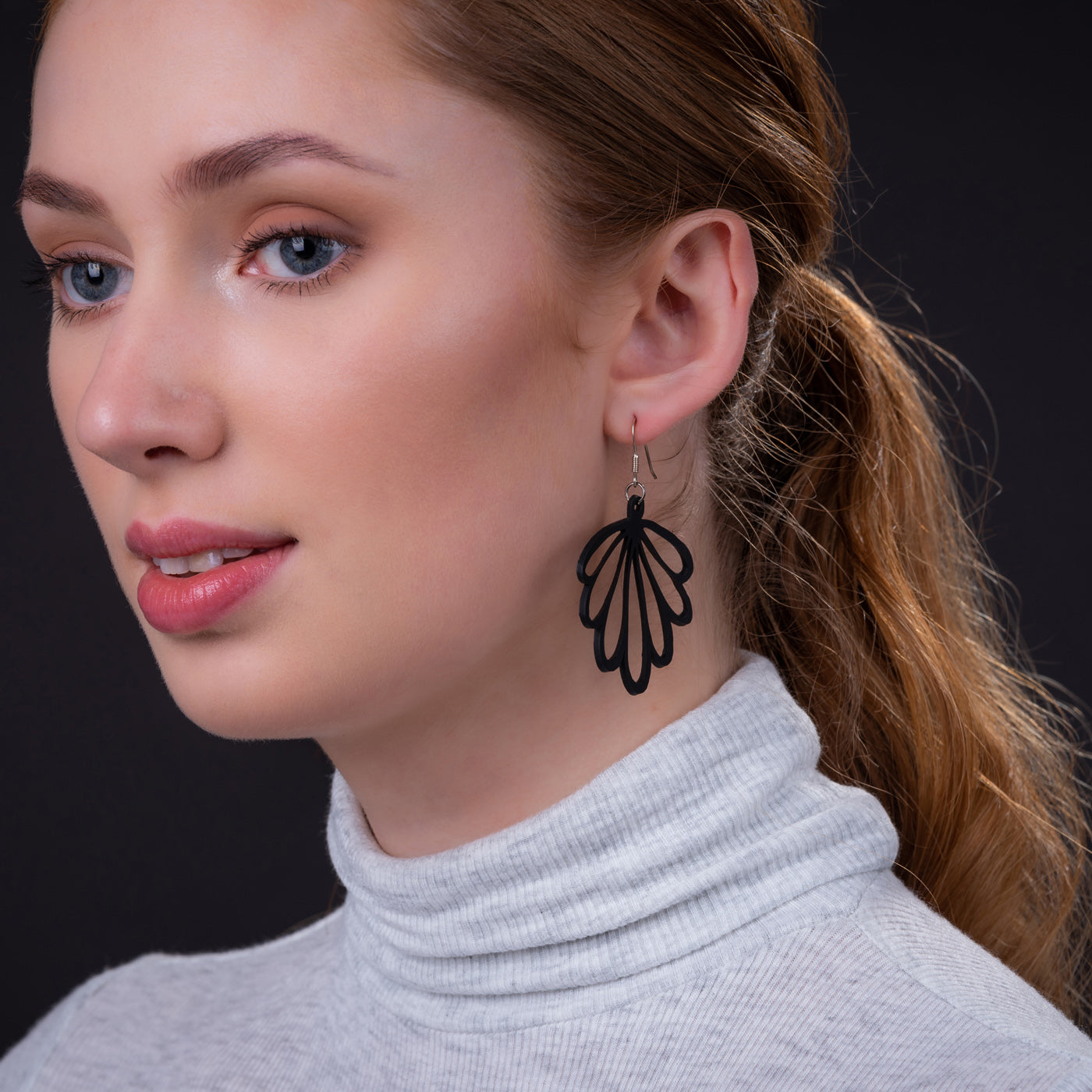 Shell Recycled Rubber Earrings Eco-Friendly Design