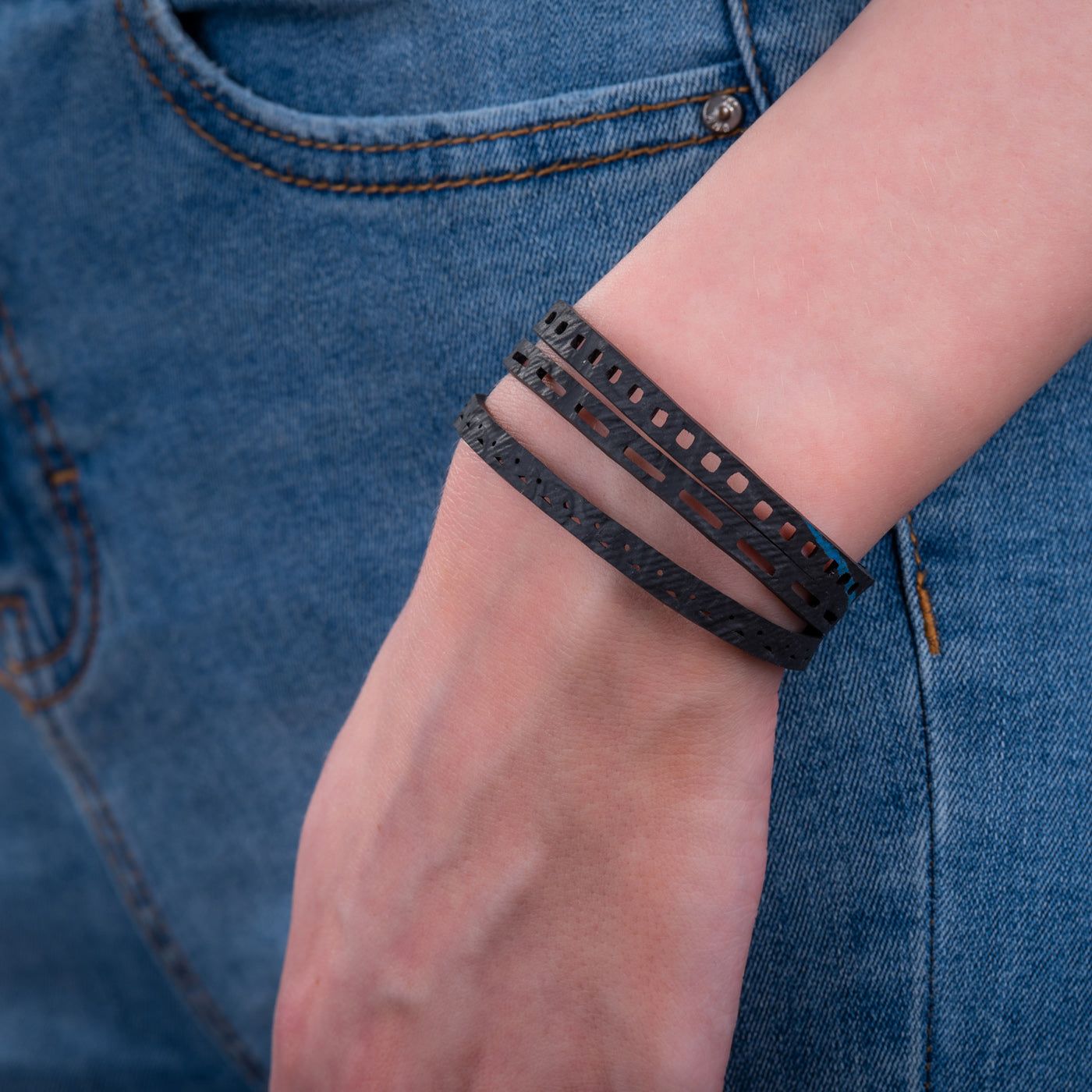 Triplet Unisex Upcycled Inner Tube Bracelet Eco-Friendly